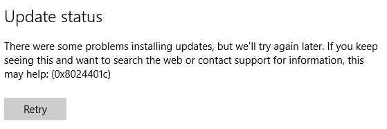 Windows Update Error 0x8024401c